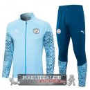 Manchester City Insieme Completo Blu Giacca Lunga Zip 2023-24