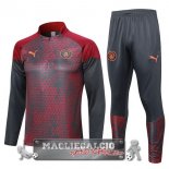 Manchester City Insieme Completo Rosso Grigio Felpa Da Allenamento 2023-24