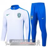 Set Completo Sudadera Formazione Brasilee 2024 Bianco Blu
