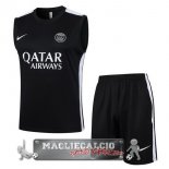 Formazione Senza Maniche Set Completo Paris Saint Germain 2023-24 Nero Bianco