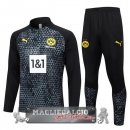 Borussia Dortmund Insieme Completo Grigio Nero Felpa Da Allenamento 2023-24
