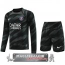 Thailandia Home Manica Lunga Maglia Calcio Portiere Set Completo Uomo Paris Saint Germain 2023-24 Nero