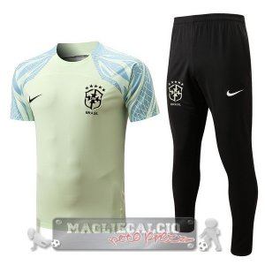Brasile Formazione Set Completo Maglia Calcio 2022 Verde I Nero