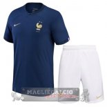 Francia Set Completo Bambino Maglia Calcio Home Coppa del mondo 2022
