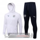 Manchester City Insieme Completo Bianco Nero Giacca Felpa Cappuccio 2021-22