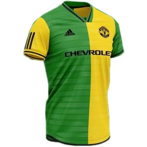 Concetto Maglia Calcio Manchester United 2019-20 Giallo Verde