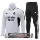 Real Madrid Set Completo Bambino Bianco Nero Felpa Da Allenamento 2022-23