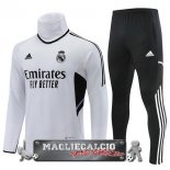 Real Madrid Set Completo Bambino Bianco Nero Felpa Da Allenamento 2022-23