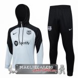Set Completo Felpa Cappuccio Barcelona 2023-24 Nero Blu