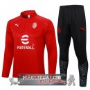 AC Milan Insieme Completo Rosso IIII Nero Felpa Da Allenamento 2023-24