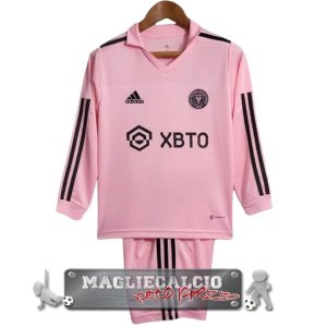 Inter Miami Set Completo Bambino Maglia Calcio Home Manica lunga 2022-23