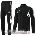 Adidas Set Completo Nero I Bianco Felpa Da Allenamento 2022-23