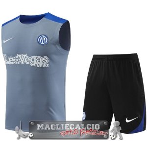 Formazione Senza Maniche Set Completo Inter Milan 2024-25 Gris Azul