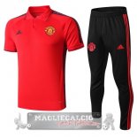 Manchester United Rosso Nero Maglia Set Completo POLO 2019-20