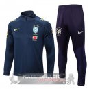 Brasile Insieme Completo Blu Navy Giacca Con Capucha 2022