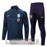 Brasile Insieme Completo Blu Navy Giacca Con Capucha 2022