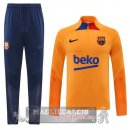 Barcellona Insieme Completo Arancione Blu Giacca 2022-23 E