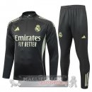 Set Completo Felpa Allenamento Formazione Bambino Real Madrid 2025 2026 Grigio Verde
