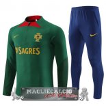 Portogallo Insieme Completo Verde Blu Navy Felpa Da Allenamento 2023-24