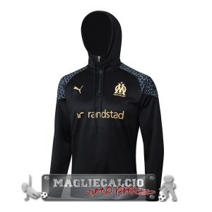 Giacca Felpa Cappuccio Marsella 2023-24 Nero Grigio