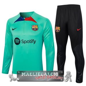 Barcelona Insieme Completo Verde Blu Bambino Giacca 2023-24 Verde Nero
