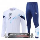 Manchester City Insieme Completo Bambino Felpa Da Allenamento 2022-23 Bianco I Blu