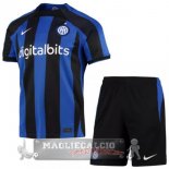 Inter Milan Set Completo Bambino Maglia Calcio Home 2022-23