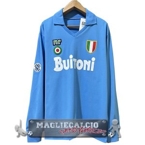 Home Manica Lunga Maglia Calcio Napoli 1987-1988