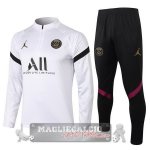 Paris Saint Germain Insieme Completo bianco II nero Giacca 2021-22 Paris Saint Germain Insieme Completo bianco II nero Giacca 2021-22