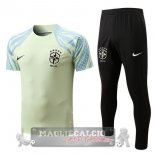 Brasile Formazione Set Completo Maglia Calcio 2022 Verde I Nero