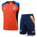 Formazione Senza Maniche Set Completo Juventus 2024 2025 Arancione Blu