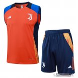 Formazione Senza Maniche Set Completo Juventus 2024 2025 Arancione Blu