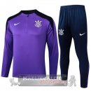 Set Completo Felpa Allenamento Formazione Corinthians Paulista 2025 2026 Purpureo