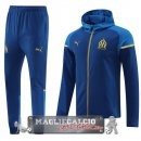 Giacca Felpa Cappuccio Set Completo Marsella 2023-24 Blu Navy