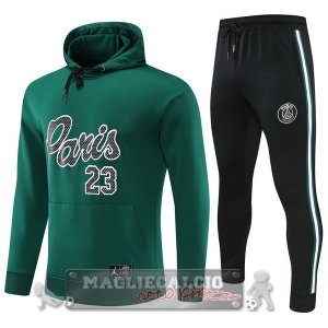Paris Saint Germain Insieme Completo verde nero grigio Bambino Felpa Cappuccio 2022-23