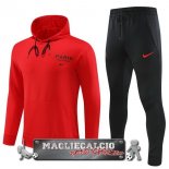 Paris Saint Germain Insieme Completo Bambino Rosso Nero Giacca Felpa Cappuccio 2023-24