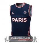 Paris Saint Germain Formazione Senza Manich Maglia Calcio 2023-24 Blu Navy Rosso