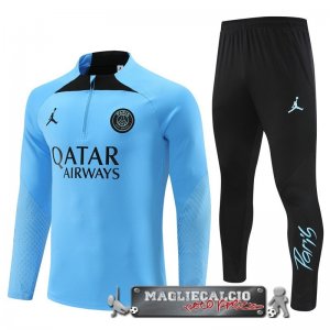 Paris Saint Germain Set Completo Bambino Blu Nero Felpa Da Allenamento 2022-23