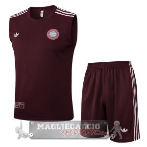 Set Completo Formazione Senza Maniche Maglia Bayern Monaco 2025 2026 Borgogna