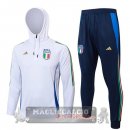Set Completo Felpa Cappuccio Bambino Italia 2024 Bianco