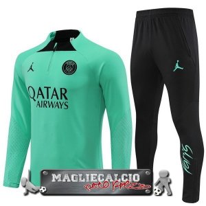 Paris Saint Germain Insieme Completo Verde Nero Felpa Da Allenamento 2022-23