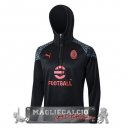Giacca Felpa Cappuccio AC Milan 2023-24 Nero Rosso