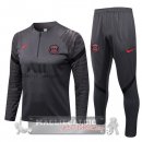 Paris Saint Germain Insieme Completo Grigio Giacca Felpa Cappuccio 2022-23