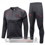 Paris Saint Germain Insieme Completo Grigio Giacca Felpa Cappuccio 2022-23