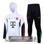 Set Completo Felpa Cappuccio Bambino Bayern Monaco 2023-24 Bianco Nero