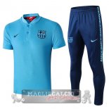 Barcelona Blu Luce Maglia Set Completo POLO 2019-20