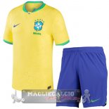Brasile Set completi Bambino Maglia Calcio Home Coppa del mondo 2022