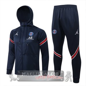 Paris Saint Germain Insieme Completo blu I rosso Giacca Felpa Cappuccio 2021-22
