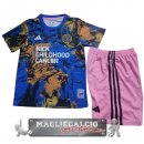 Inter Miami Nino Set Completo Bambino Maglia Calcio Speciale 2023-24 Blu Rosa