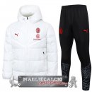 Set Completo Chaqueta De Algodon AC Milan 2023-24 Bianco Nero